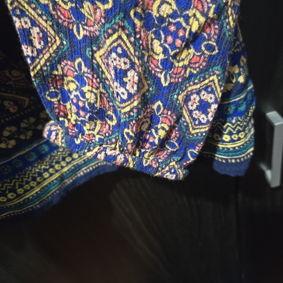 Old Navy Multicolour Geometric Boho Shirt With Tassels Flowy Lightweight Size Lg - Picture 5 of 8